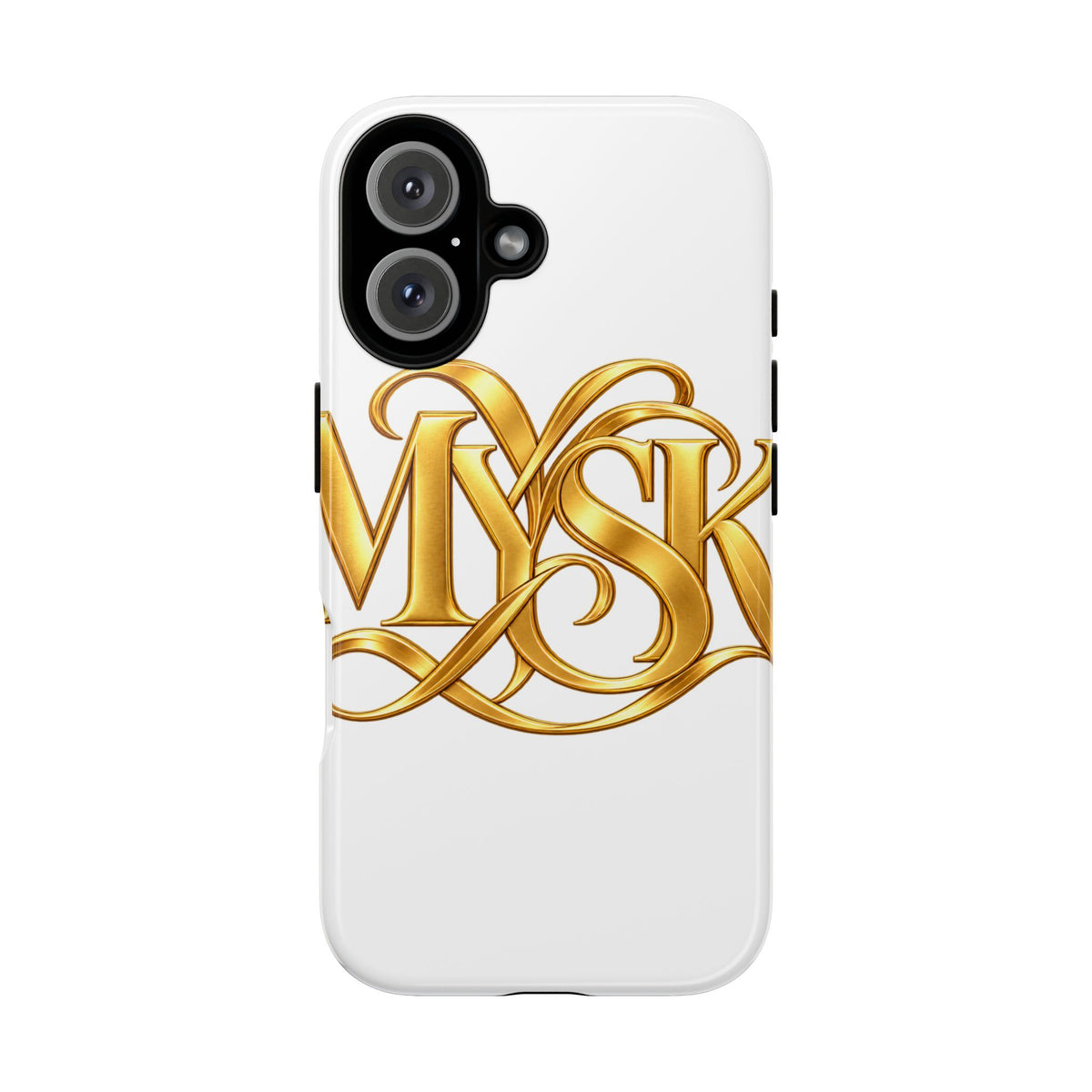 Gold Script Phone Case — 'MYSK' Elegant Monogram Tough Case