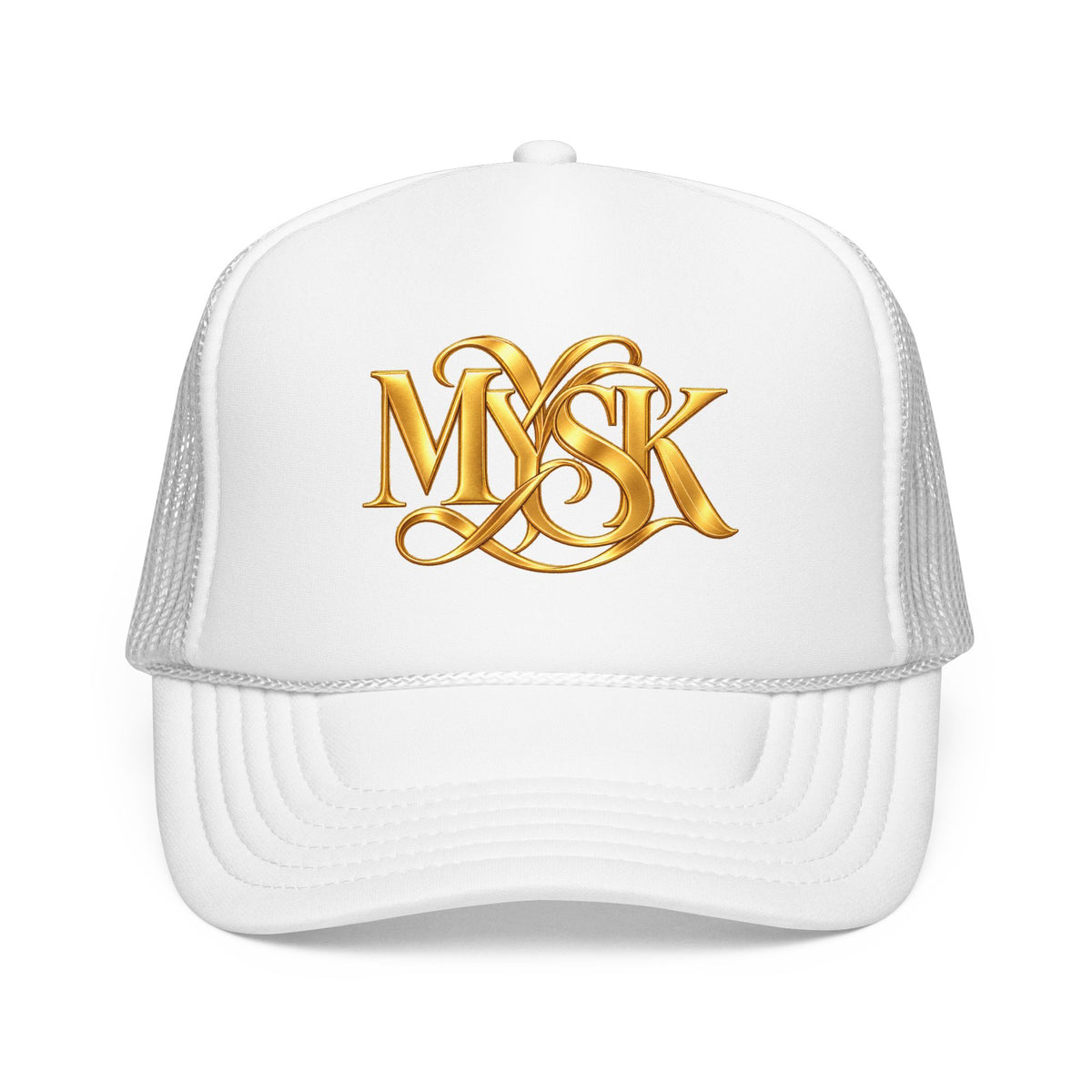 Gold Monogram Trucker Hat