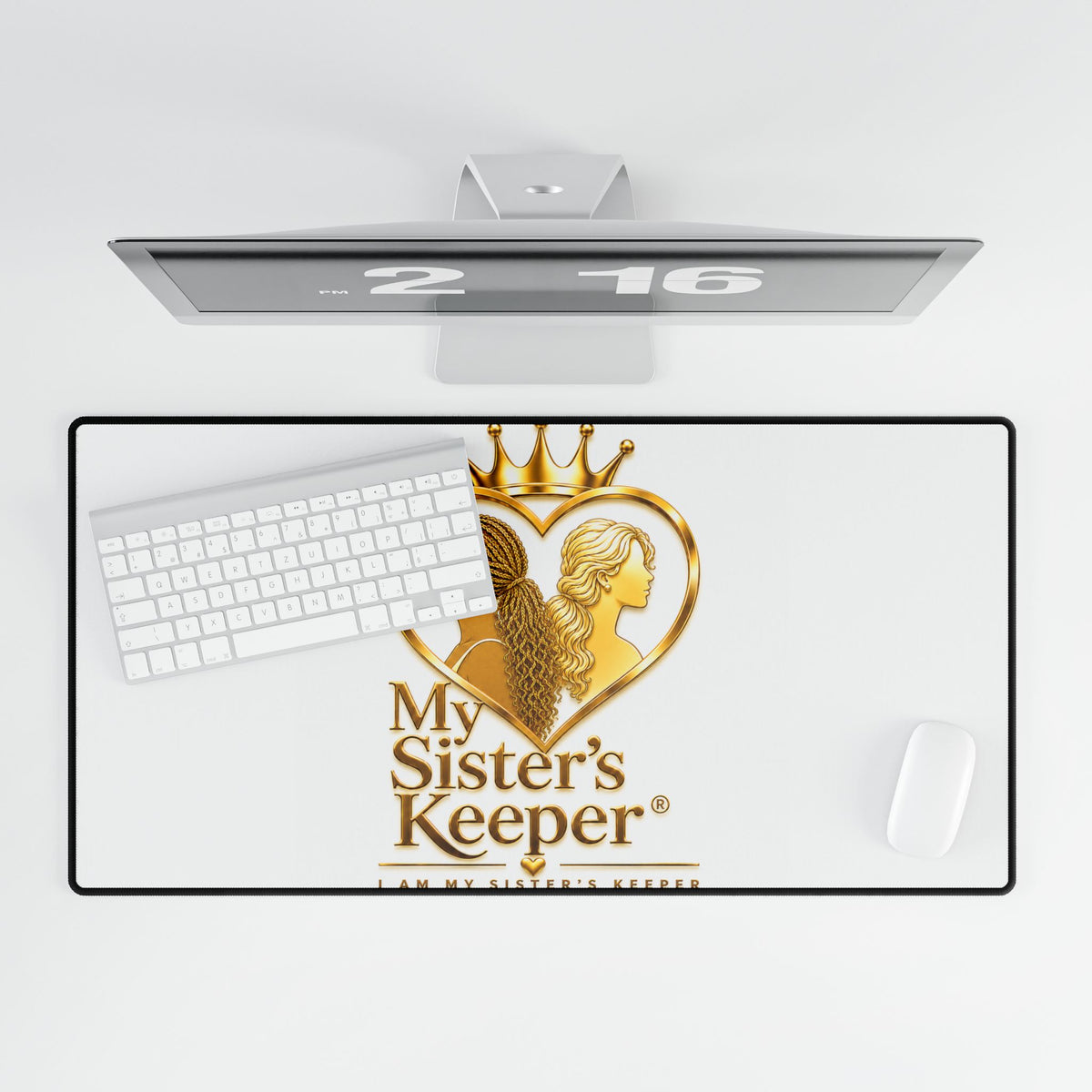 My Sister's Keeper Desk Mat — Inspirational Sisterhood Gaming & Office Mousepad