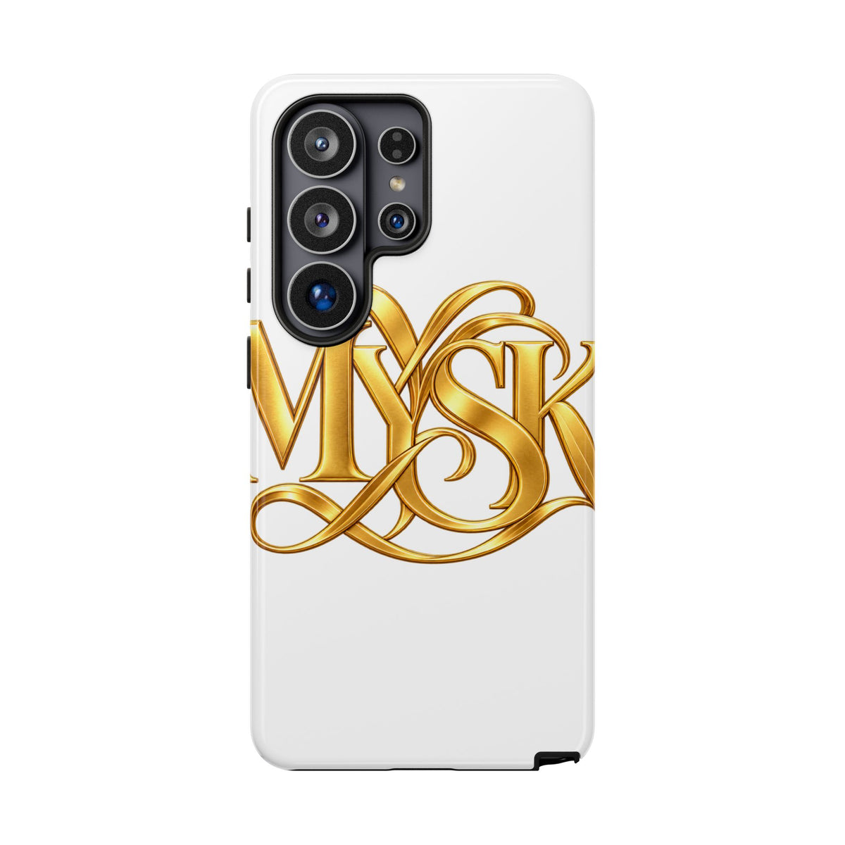 Gold Script Phone Case — 'MYSK' Elegant Monogram Tough Case