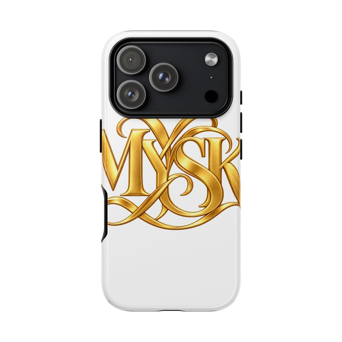 Gold Script Phone Case — 'MYSK' Elegant Monogram Tough Case