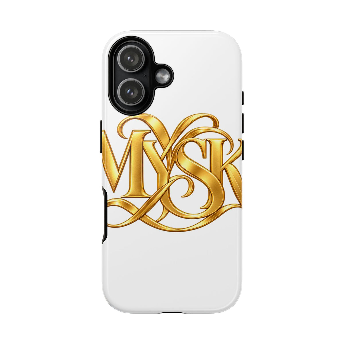 Gold Script Phone Case — 'MYSK' Elegant Monogram Tough Case