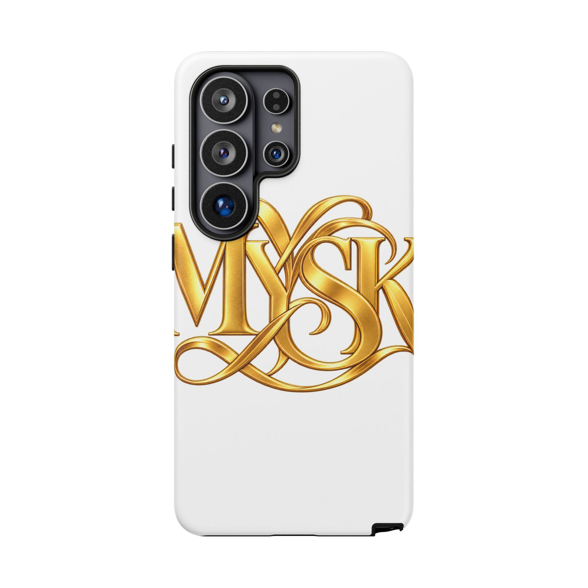 Gold Script Phone Case — 'MYSK' Elegant Monogram Tough Case