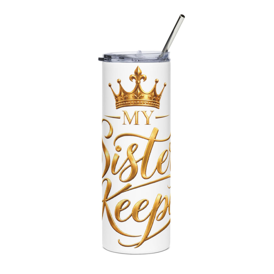 Sister Keeper 20oz Stainless Steel Tumbler – Gold Crown Insulated Travel Cup