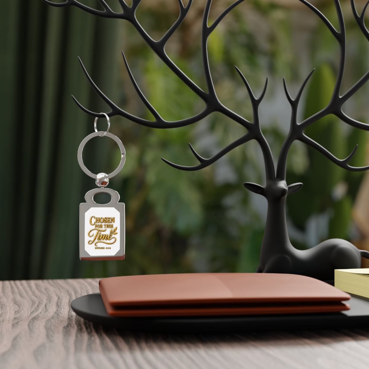 Rectangle Keyring — "Chosen for This Time" Inspirational Photo Keychain