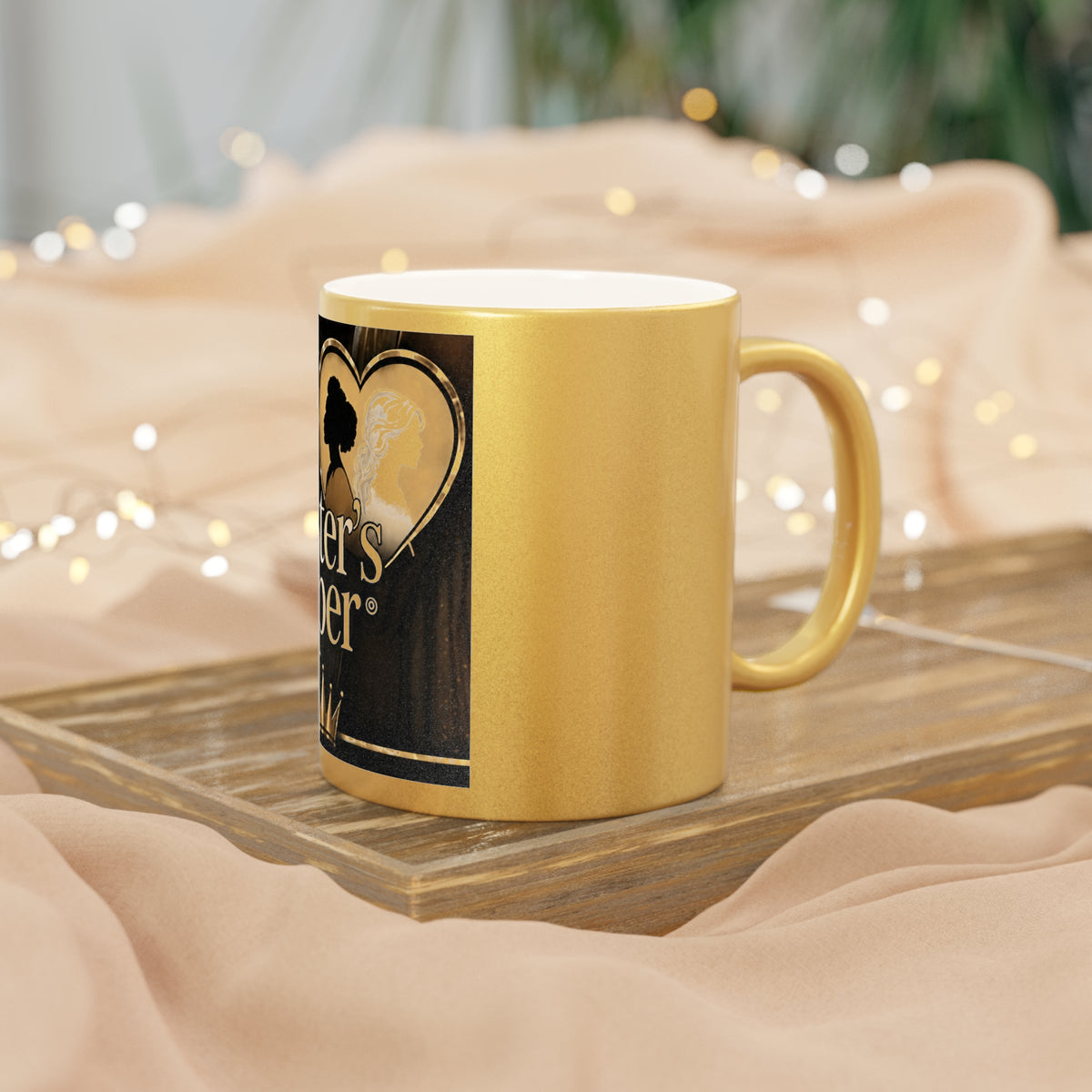 My Sister's Keeper Metallic Mug — Silver/Gold Crowned Sisterhood Coffee Cup