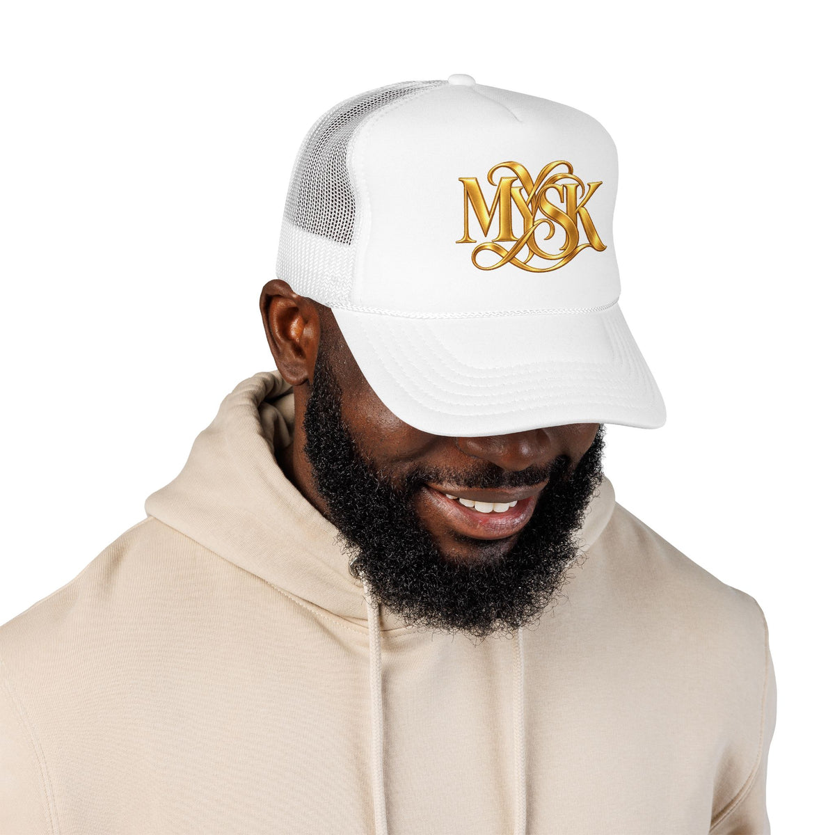 Gold Monogram Trucker Hat