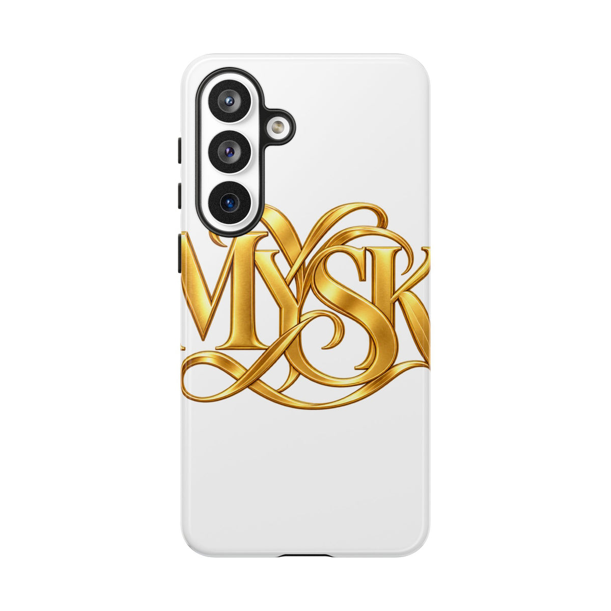 Gold Script Phone Case — 'MYSK' Elegant Monogram Tough Case