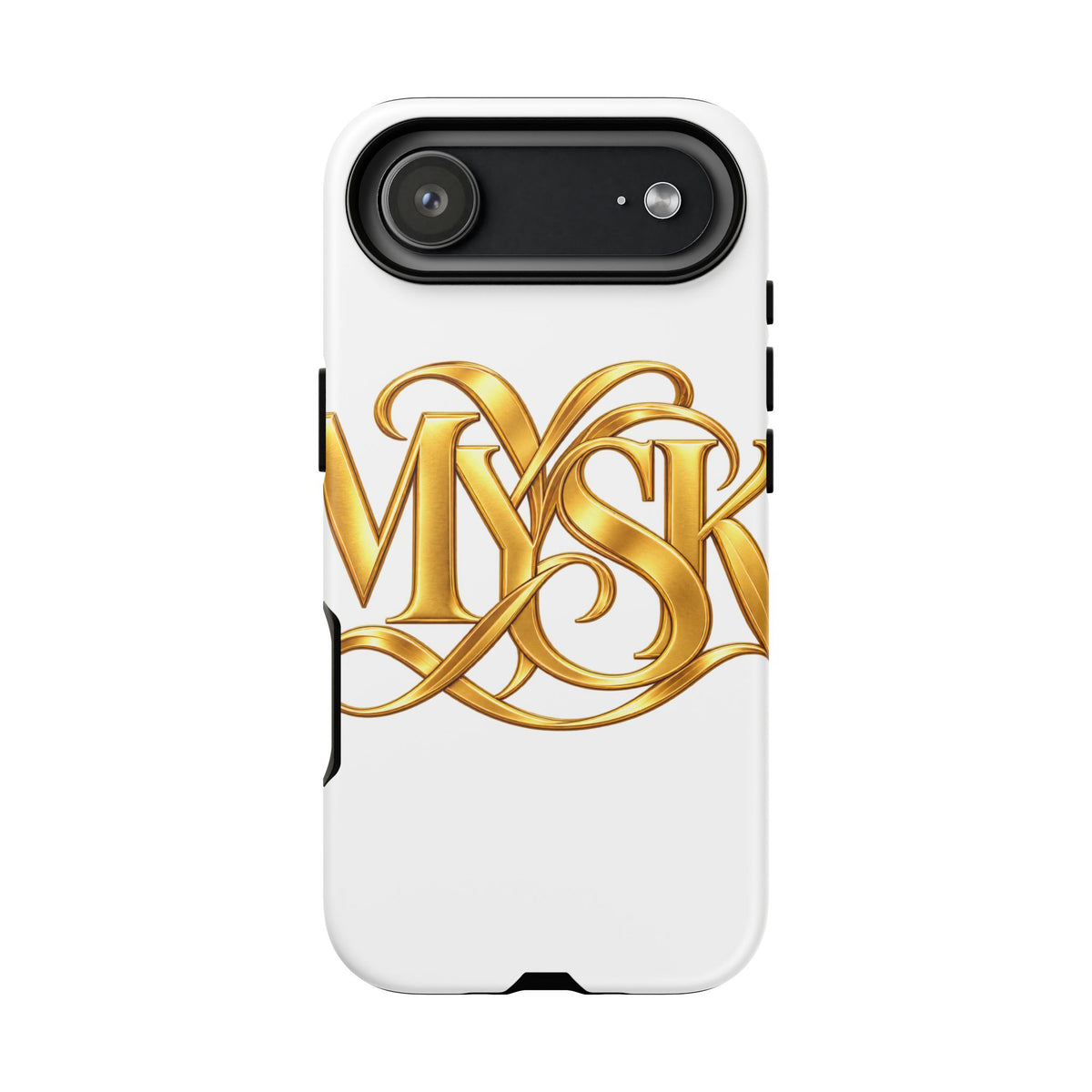 Gold Script Phone Case — 'MYSK' Elegant Monogram Tough Case