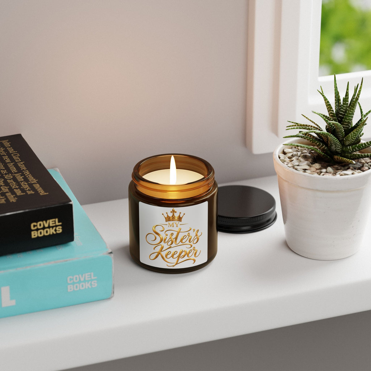 Soy Candle — "My Sister's Keeper" Amber Jar (Scented)