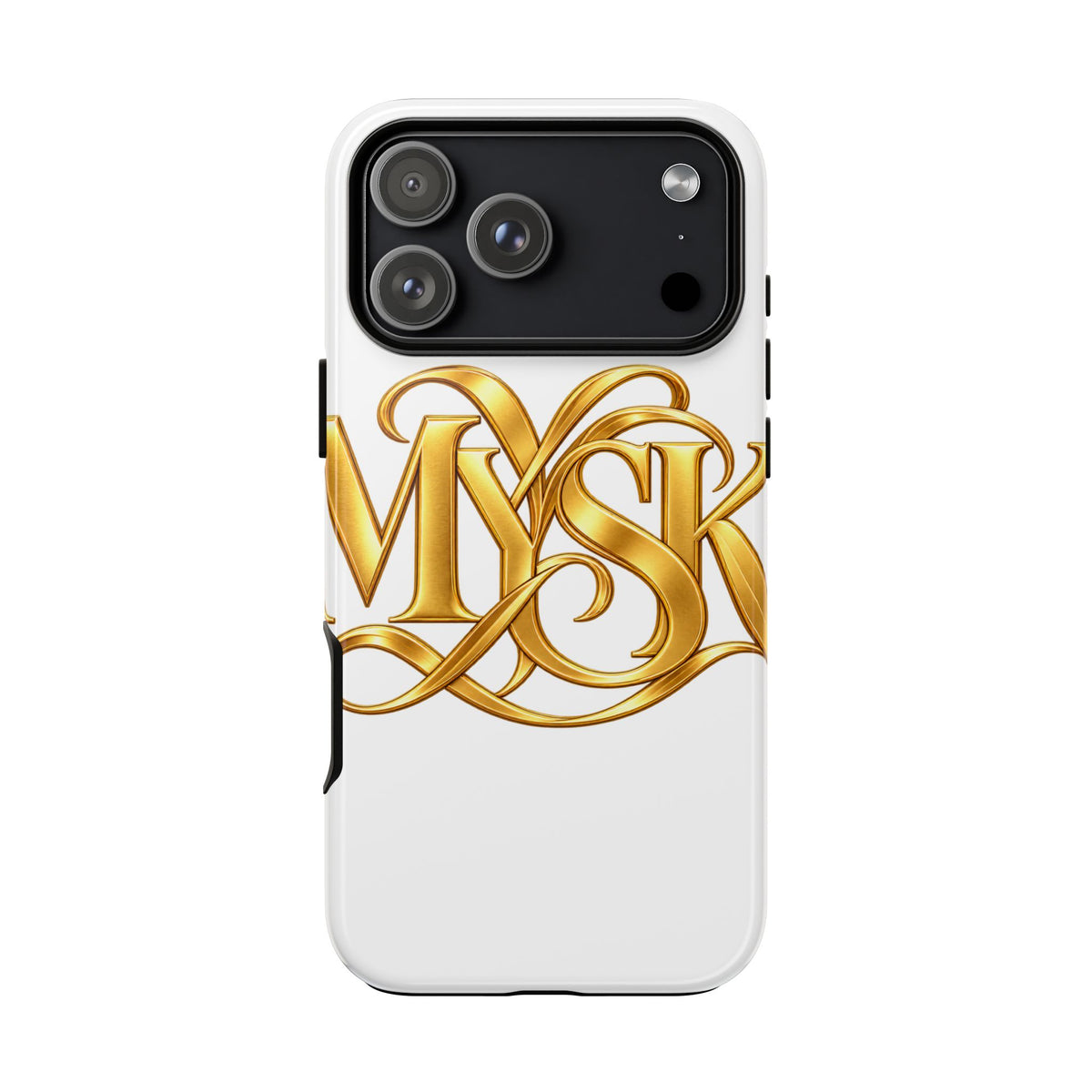 Gold Script Phone Case — 'MYSK' Elegant Monogram Tough Case