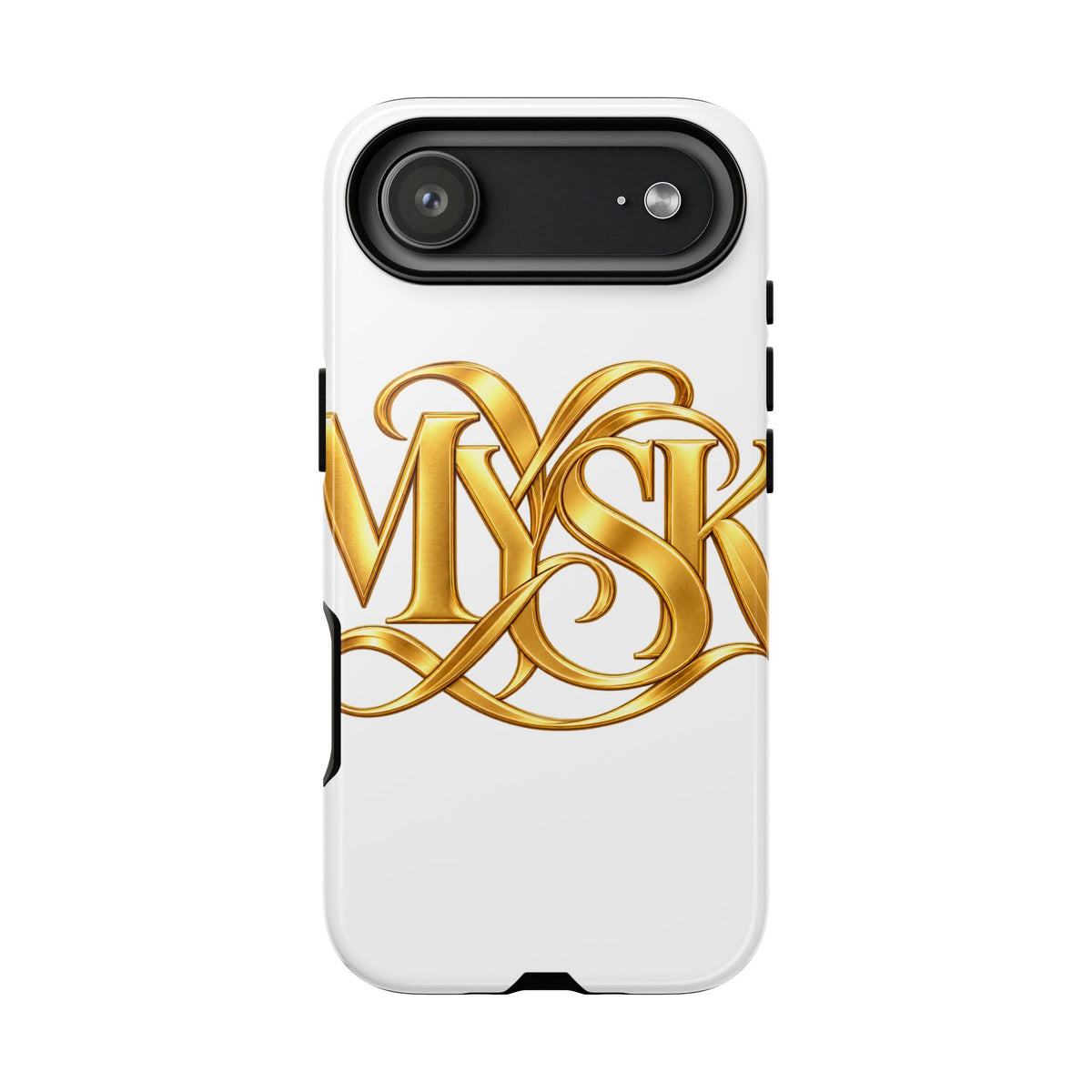 Gold Script Phone Case — 'MYSK' Elegant Monogram Tough Case