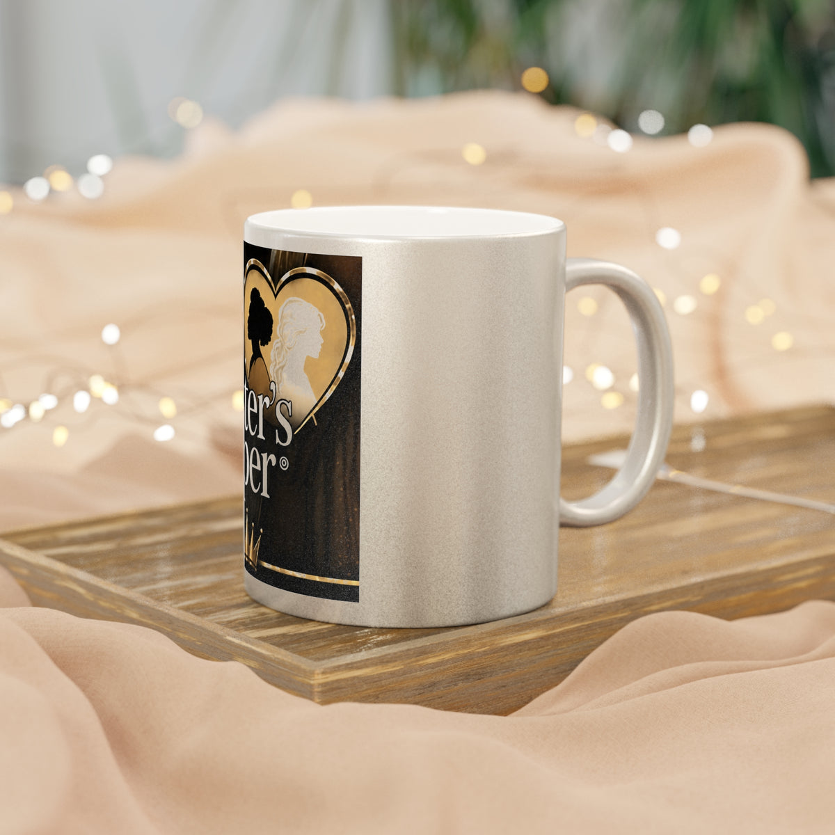 My Sister's Keeper Metallic Mug — Silver/Gold Crowned Sisterhood Coffee Cup