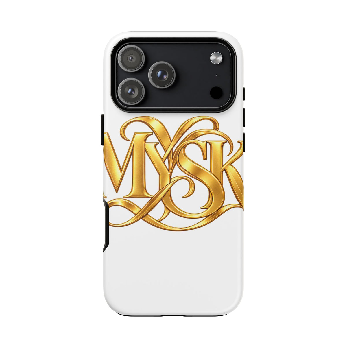 Gold Script Phone Case — 'MYSK' Elegant Monogram Tough Case
