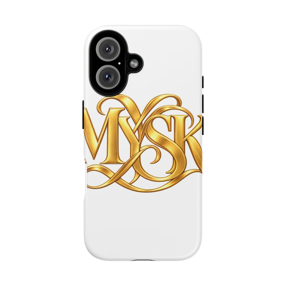 Gold Script Phone Case — 'MYSK' Elegant Monogram Tough Case