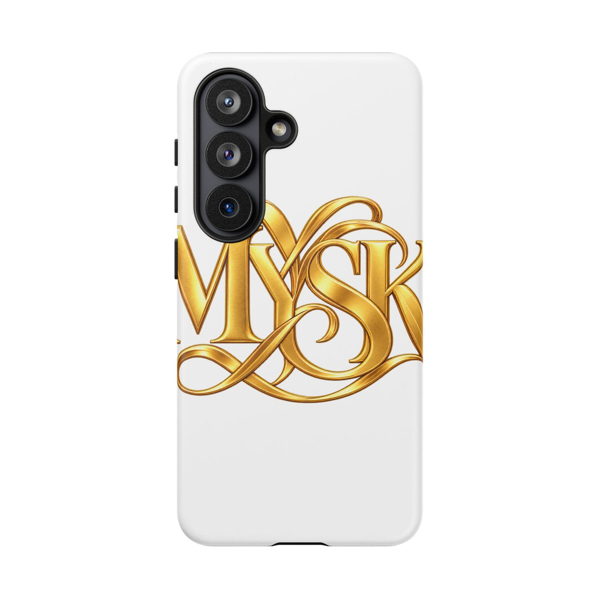 Gold Script Phone Case — 'MYSK' Elegant Monogram Tough Case