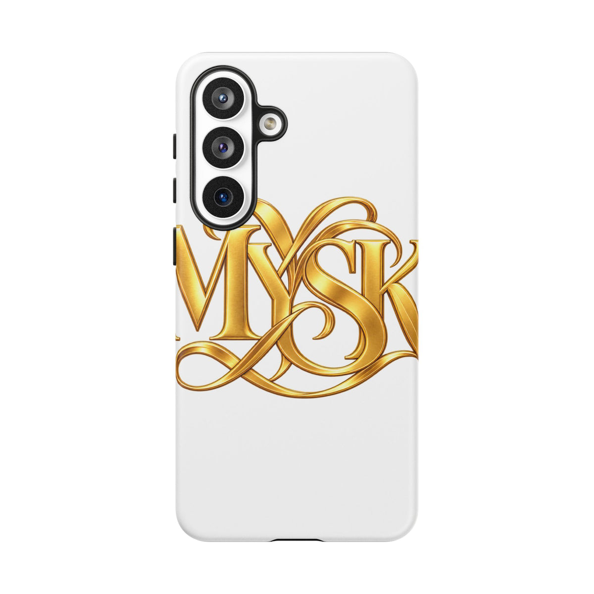 Gold Script Phone Case — 'MYSK' Elegant Monogram Tough Case