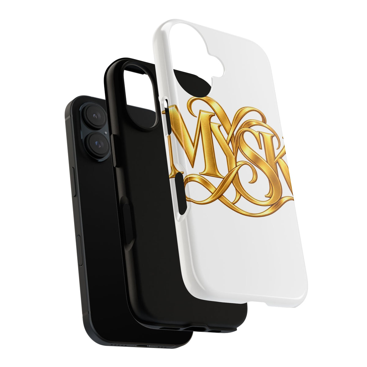 Gold Script Phone Case — 'MYSK' Elegant Monogram Tough Case