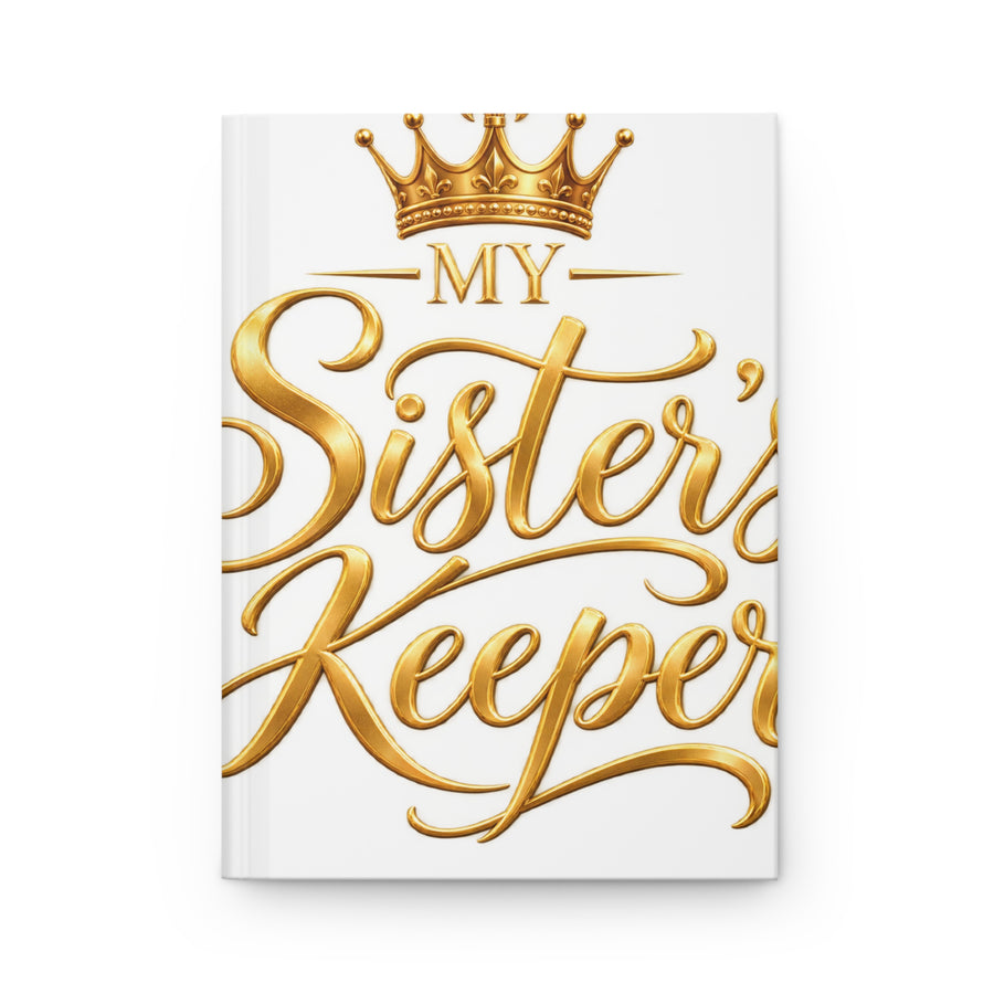 Hardcover Journal — "My Sister's Keeper" Gold Script Lined Notebook